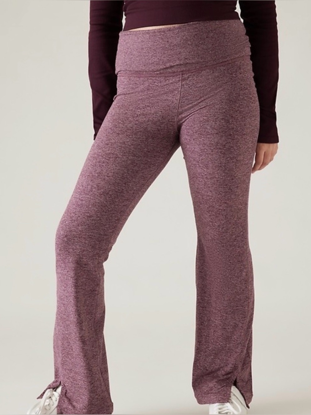 New Athleta Girl Downtime Yoga Flare Pant in Aubergine Size M 8-10 Sport Leisure